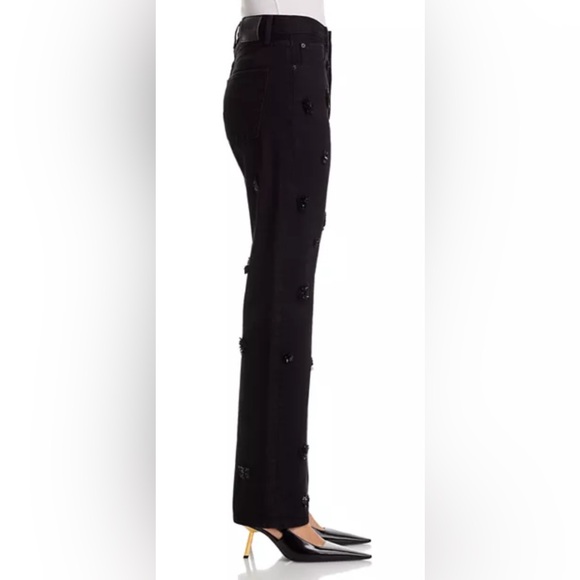 FRAME The Embellished Vertical High Rise Jeans in Black - Picture 4 of 8